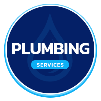 Plumbing services logo blue droplet